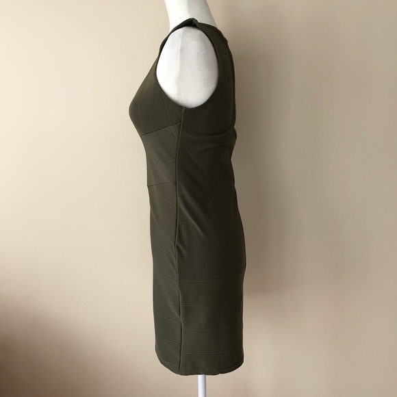 Missguided body con army green keyhole mini dress - Picture 4 of 8